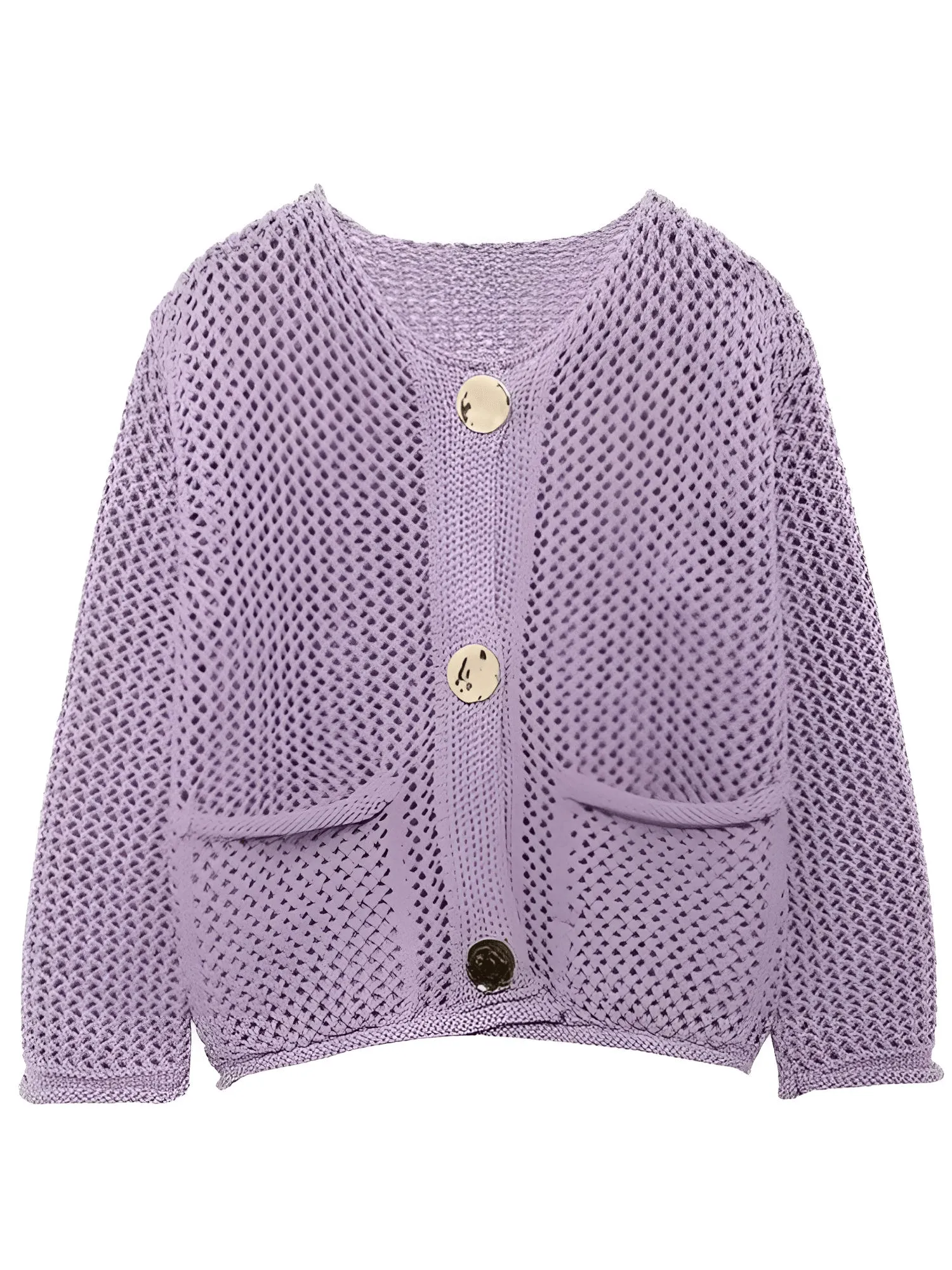 Women's Vintage Sweater With Pockets Single Breasted Knitted Sweater Chic Lady