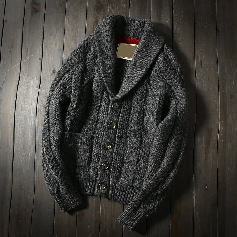 X05 Export Europe and America foreign trade original order tail goods cut label autumn and winter men's wool sweater cardigan sweater outer fashion