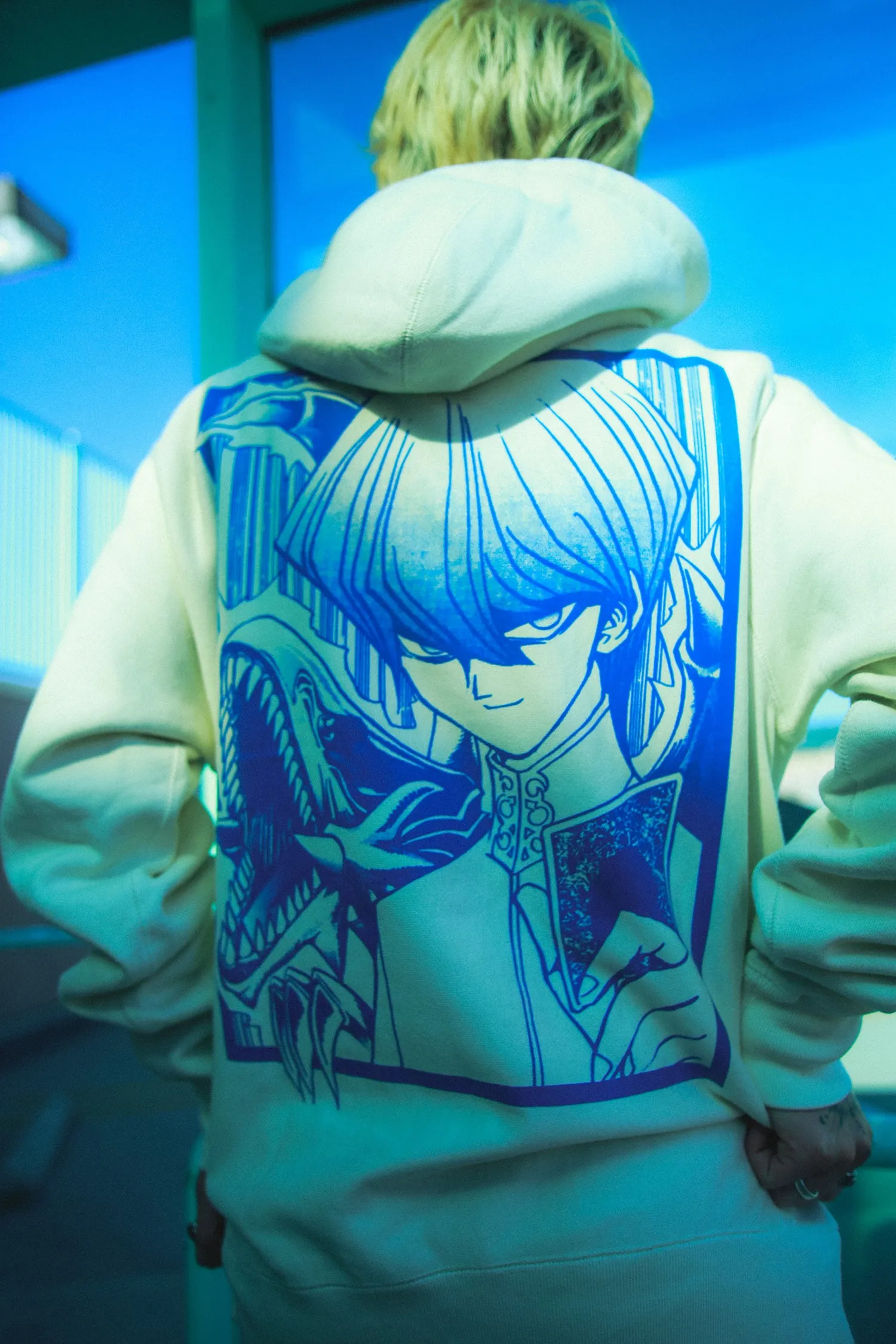 Yu-Gi-Oh! Blue Eyes White Dragon Hoodie - Ecru